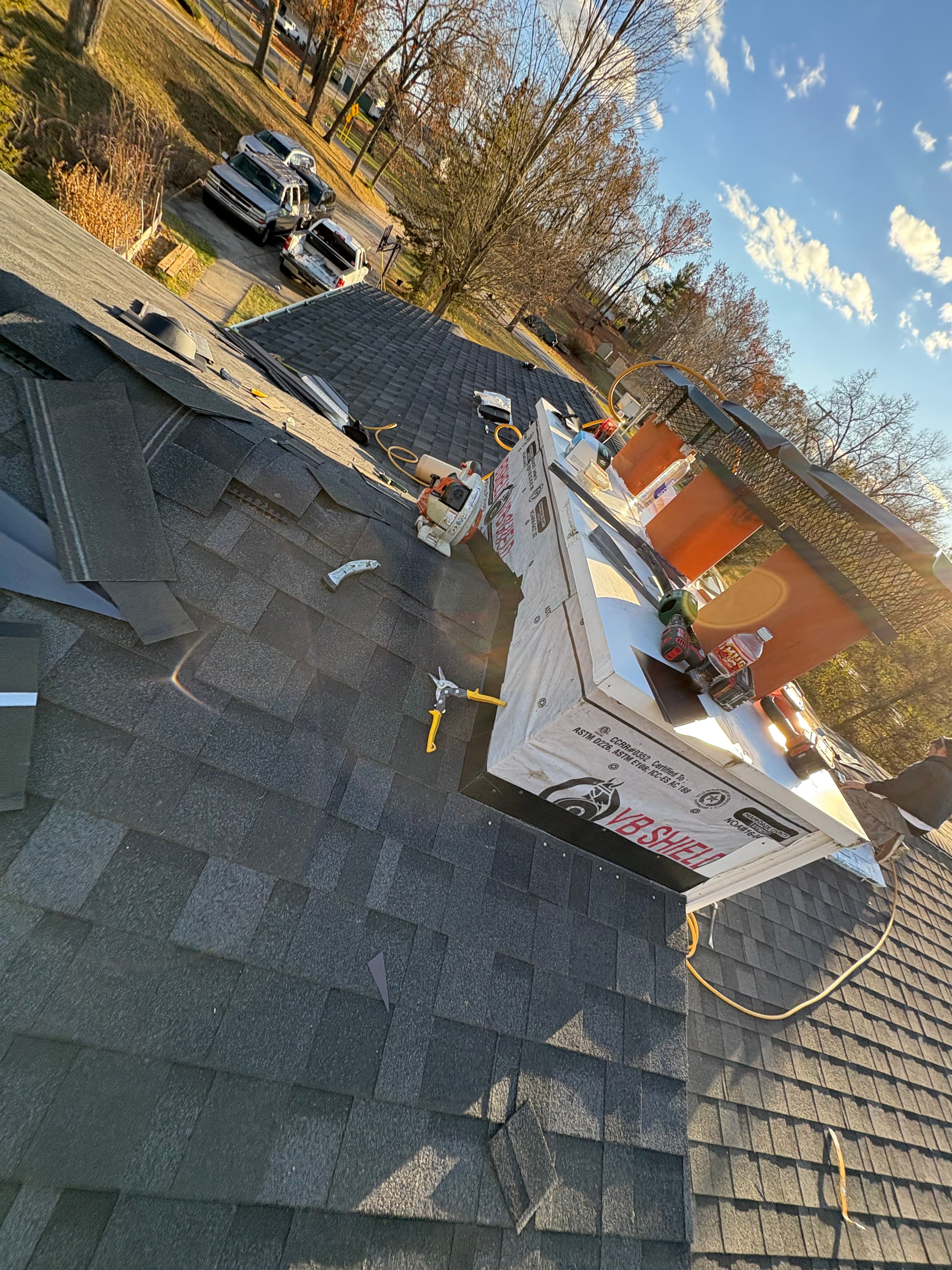 Shingle installation with equipment
